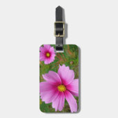 Étiquette À Bagage Fleurs sauvages de cosmos rose (Devant Vertical)