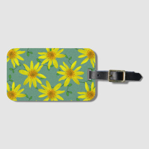 Étiquette À Bagage Fleurs sauvages jaunes colorés sur n'importe quell