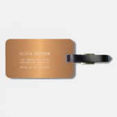 Étiquette À Bagage Fleurs sauvages pastel avec monogramme de cuivre m (Dos horizontal)