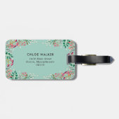 Étiquette À Bagage Fleurs sauvages sensibles - nom et initiale (Dos horizontal)