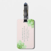 Étiquette À Bagage Fleurs succulentes roses de désert (Dos Vertical)