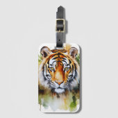 Étiquette À Bagage Fleurs Tiger Pastel Safari Aquarelle Savannah (Devant Vertical)