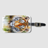 Étiquette À Bagage Fleurs Tiger Pastel Safari Aquarelle Savannah (Devant Horizontal)