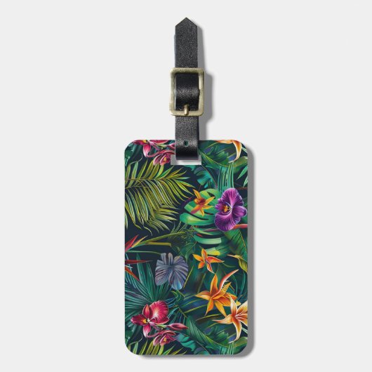 Étiquette À Bagage Fleurs tropicales (Devant Vertical)