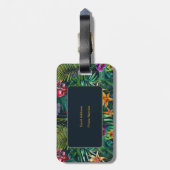 Étiquette À Bagage Fleurs tropicales (Dos Vertical)