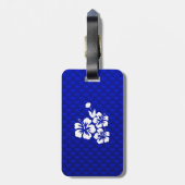 Étiquette À Bagage Fleurs tropicales bleues (Dos Vertical)