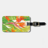 Étiquette À Bagage Fleurs tropicales | Oiseau du paradis (Devant horizontal)
