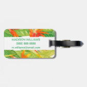 Étiquette À Bagage Fleurs tropicales | Oiseau du paradis (Dos horizontal)
