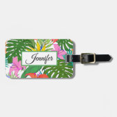 Étiquette À Bagage Fleurs tropicales personnalisées (Devant horizontal)