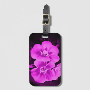 Étiquette À Bagage Fleurs tropicales rose vif