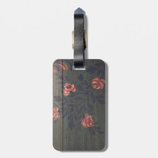 Étiquette À Bagage Fleurs vintages rustiques (Dos Vertical)