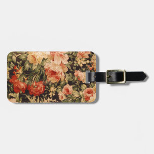 Étiquette À Bagage Fleurs vintages texture rose style années 900