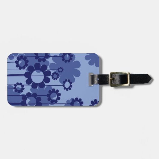 Étiquette À Bagage Fleurs violettes (Devant horizontal)