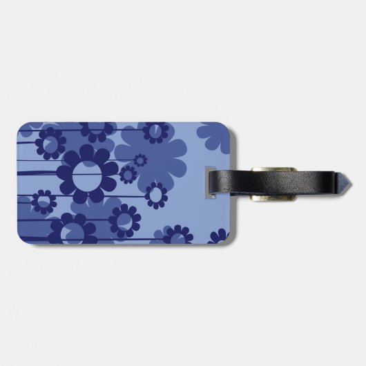 Étiquette À Bagage Fleurs violettes (Dos horizontal)