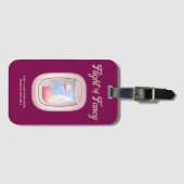 Étiquette À Bagage Flight of Fancy-Pigs Flying Past Airplane Window (Devant Horizontal)