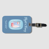 Étiquette À Bagage Flight of Fancy-Pigs Flying Past Airplane Window (Devant Horizontal)