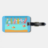 Étiquette À Bagage Flip Flops À La Plage (Dos horizontal)