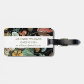 Étiquette À Bagage Floral baroque - Bouquet de fleurs (Dos horizontal)