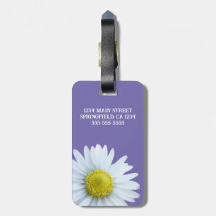 Étiquette À Bagage Floral blanc violet personnalisé