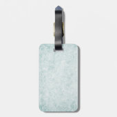 Étiquette À Bagage Floral bleu Imprimer Un monogramme initiales Cadea (Dos Vertical)