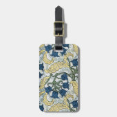 Étiquette À Bagage Floral Blue Flowers Lily Valley Répétition (Devant Vertical)