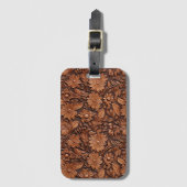 Étiquette À Bagage Floral Boho Brown (Devant Vertical)