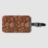 Étiquette À Bagage Floral Boho Brown (Devant Horizontal)