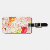 Étiquette À Bagage Floral Fleur Blush Or Soleil Rose Aquarelle (Devant horizontal)