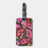Étiquette À Bagage Floral mignon, fleurs (Dos Vertical)