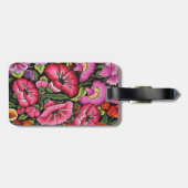 Étiquette À Bagage Floral mignon, fleurs (Dos horizontal)