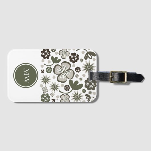 Étiquette À Bagage Floral moderne (Devant Horizontal)