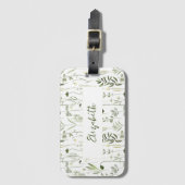 Étiquette À Bagage Floral personnalisé (Devant Vertical)