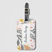 Étiquette À Bagage Floral Personnalisé Vacances d'été (Devant Vertical)