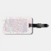 Étiquette À Bagage Floral Photo Funeral Prière commémorative (Dos horizontal)