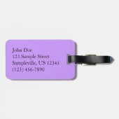 Étiquette À Bagage Floral Purple and White Pansies (Dos horizontal)