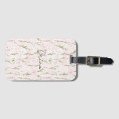 Étiquette À Bagage Floral rose pâle (Devant Horizontal)