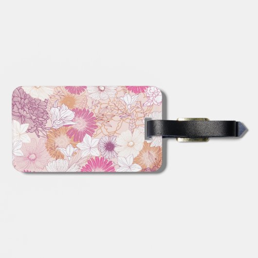 Étiquette À Bagage Floral sans joint (Dos horizontal)
