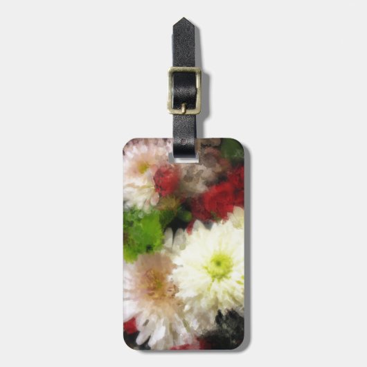 Étiquette À Bagage Floral Shimmer (Devant Vertical)