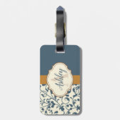 Étiquette À Bagage Floral vintage (Dos Vertical)