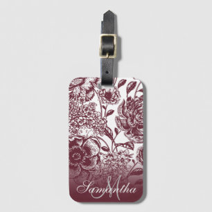 Étiquette À Bagage Floral vintage