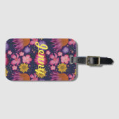 Étiquette À Bagage Floral violet fleur sauvage Personnalisé (Devant Horizontal)