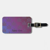 Étiquette À Bagage Floral violet moderne (Devant horizontal)