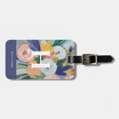 Étiquette À Bagage Flore colorée personnalisée peinte (Devant horizontal)