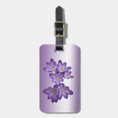 Étiquette À Bagage Flore de printemps de Crocus pourpre (Devant Vertical)