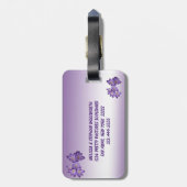 Étiquette À Bagage Flore de printemps de Crocus pourpre (Dos Vertical)