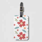 Étiquette À Bagage Flore de printemps rouge (Devant Vertical)