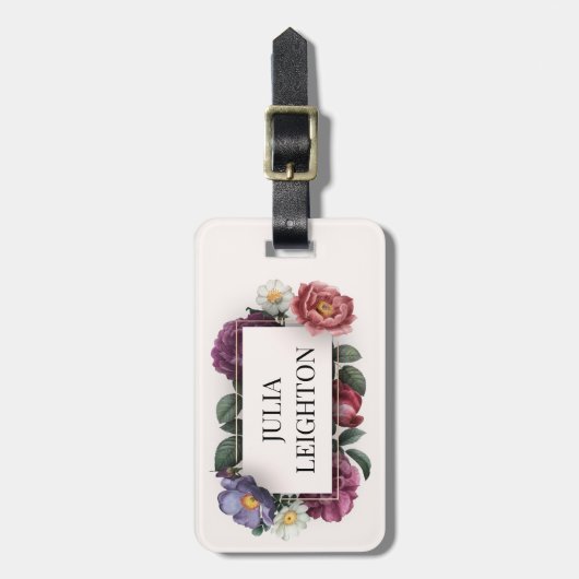 Étiquette À Bagage Flore foncée (Devant Vertical)