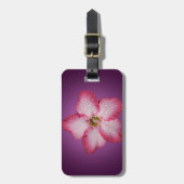 Étiquette À Bagage Flore rose Adenium Violet rayé (Devant Vertical)