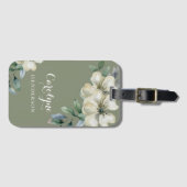Étiquette À Bagage Flore vert Sage (Devant Horizontal)