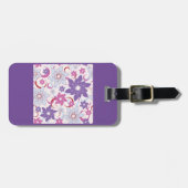 Étiquette À Bagage Flore Vibrante Motif Floral Purple Rose Fleurs Ble (Devant horizontal)